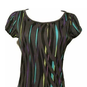 Nollie The Shrunken Tee Women's Small Short Sleeve Striped Multicolor T Shirt